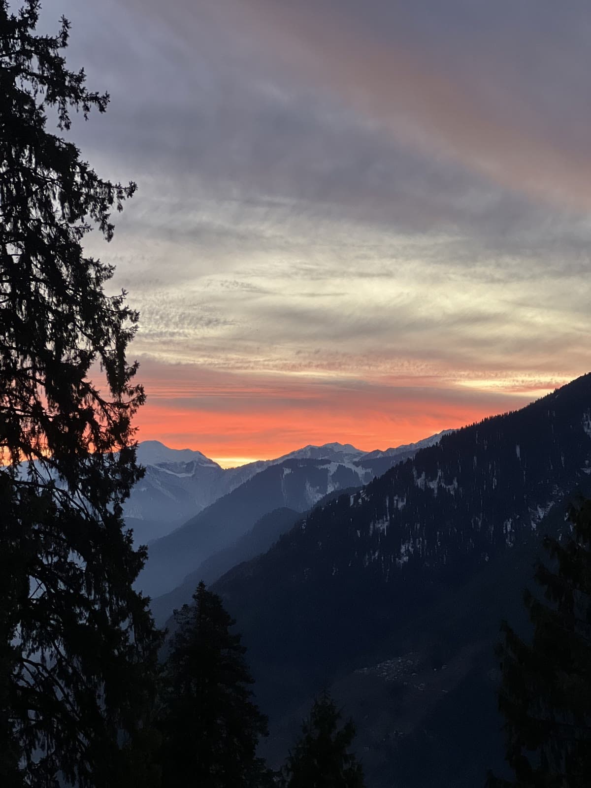 Himalayan mountain sunset